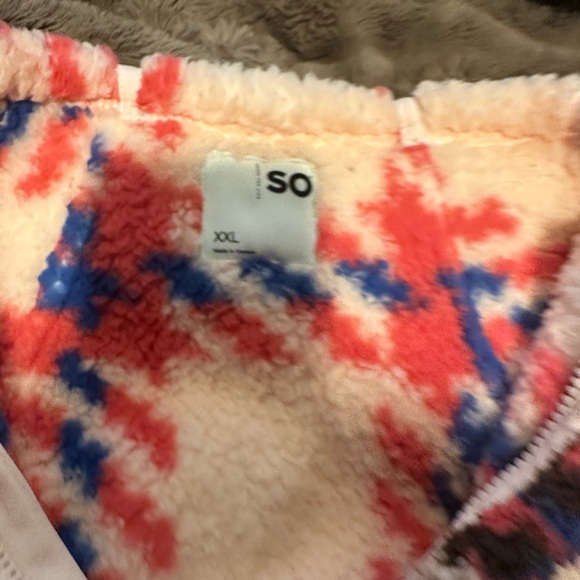 SO Vibrant Plaid Sherpa Fleece Jacket - Picture 6 of 9